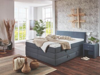 Modernes Boxspringbett in grau