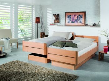 Kirchner bern classic duobett buche natur bett links leicht hochgefahren ScaleWidthWzE5MjBd